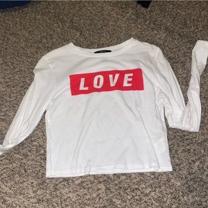 Love long sleeve crop top